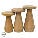 Alinda 3000 Doğal Ahşap Mantar Sehpa Takımı - Görsel 2