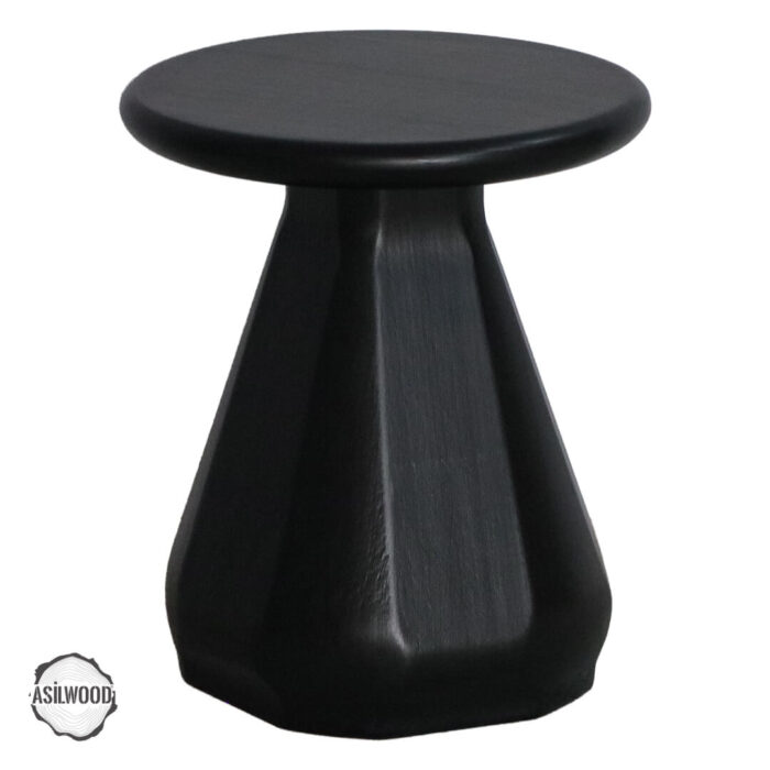 AsilWood 1010 Beşgen Stil Kayın Doğal Ahşap Mantar Sehpa 52x25 cm - Görsel 2