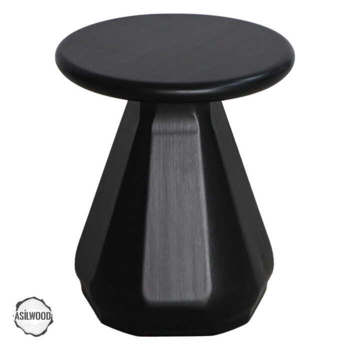 AsilWood 1010 Beşgen Stil Kayın Doğal Ahşap Mantar Sehpa 52x25 cm - Görsel 3