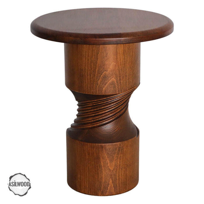 AsilWood 1011 Kayın Doğal Ahşap Mantar Sehpa 52x25 cm - Görsel 1