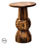 AsilWood 2000 Top Gövdeli Ceviz Doğal Ahşap Mantar Sehpa 53x33 cm - Görsel 2