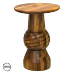 AsilWood 2000 Top Gövdeli Ceviz Doğal Ahşap Mantar Sehpa 53x33 cm - Görsel 4