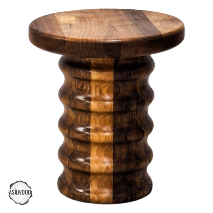 AsilWood 2000 Zeugma Stil Ceviz Doğal Ahşap Mantar Sehpa 45x33 cm - Görsel 1