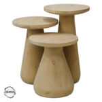 Aspendos 3000 Doğal Ahşap Mantar Sehpa Takımı