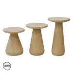 Aspendos 3000 Doğal Ahşap Mantar Sehpa Takımı - Görsel 3