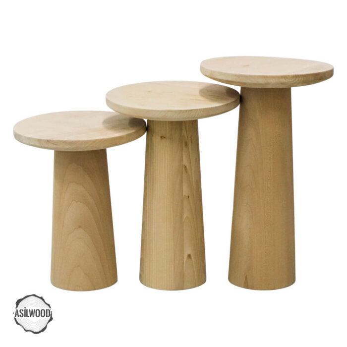 Assos 3000 Doğal Ahşap Mantar Sehpa Takımı - Görsel 2