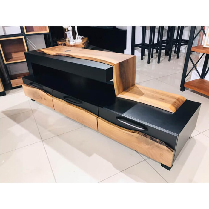 Çekmeceli Ceviz Siyah Lake TV Ünitesi - Görsel 1