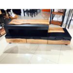 Çekmeceli Ceviz Siyah Lake TV Ünitesi - Görsel 2