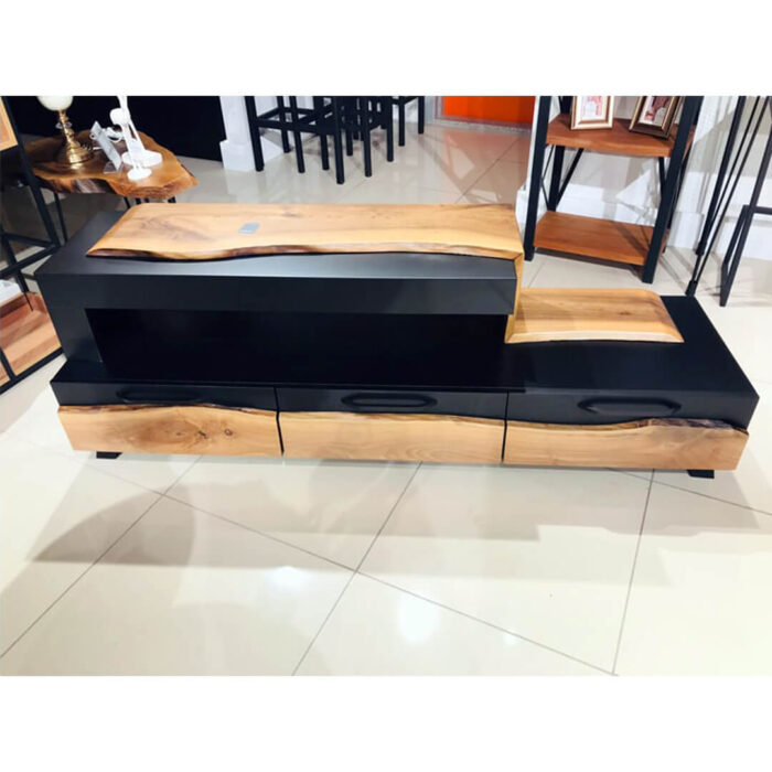 Çekmeceli Ceviz Siyah Lake TV Ünitesi - Görsel 2