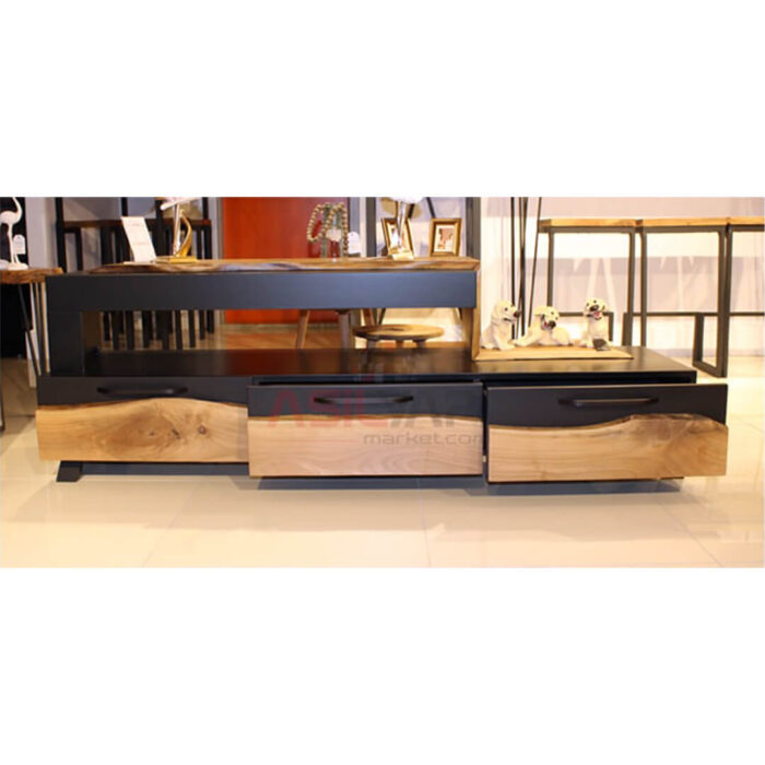 Çekmeceli Ceviz Siyah Lake TV Ünitesi - Görsel 3