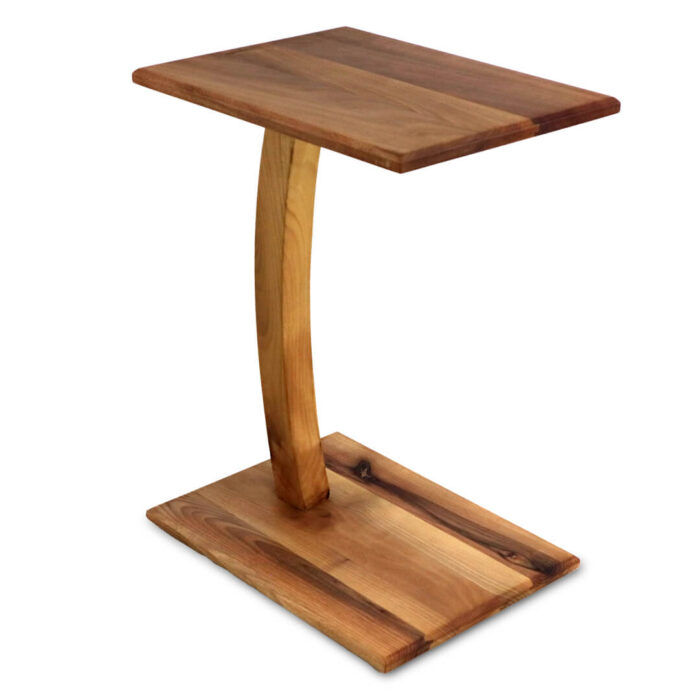 Ceviz Doğal Ahşap Tekerlekli Yan Sehpa - Görsel 1