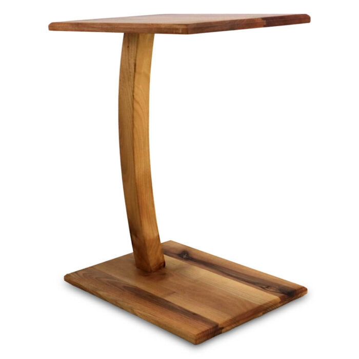 Ceviz Doğal Ahşap Tekerlekli Yan Sehpa - Görsel 4