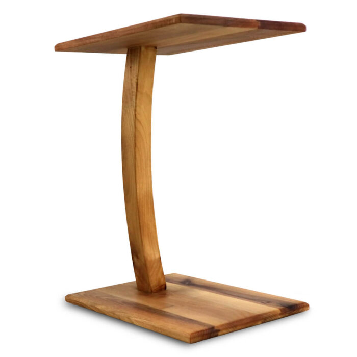 Ceviz Doğal Ahşap Tekerlekli Yan Sehpa - Görsel 5