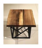 Ceviz Doğal Ahşap Kare Orta Sehpa - Görsel 2