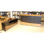 Siyah Lake Uygulamalı Ceviz Doğal Ahşap Konsol ve TV Ünitesi