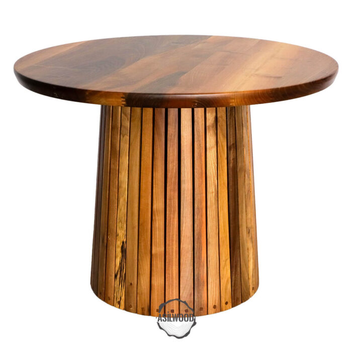 Dört Tabureli Ceviz Doğal Ahşap Mantar Masa Takımı - Görsel 3