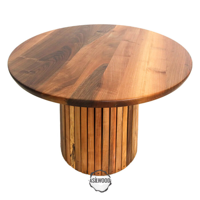 Dört Tabureli Ceviz Doğal Ahşap Mantar Masa Takımı - Görsel 4