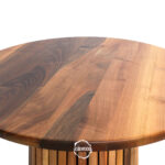 Dört Tabureli Ceviz Doğal Ahşap Mantar Masa Takımı - Görsel 5