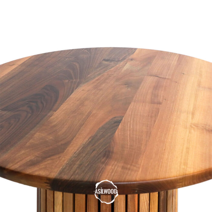 Dört Tabureli Ceviz Doğal Ahşap Mantar Masa Takımı - Görsel 5