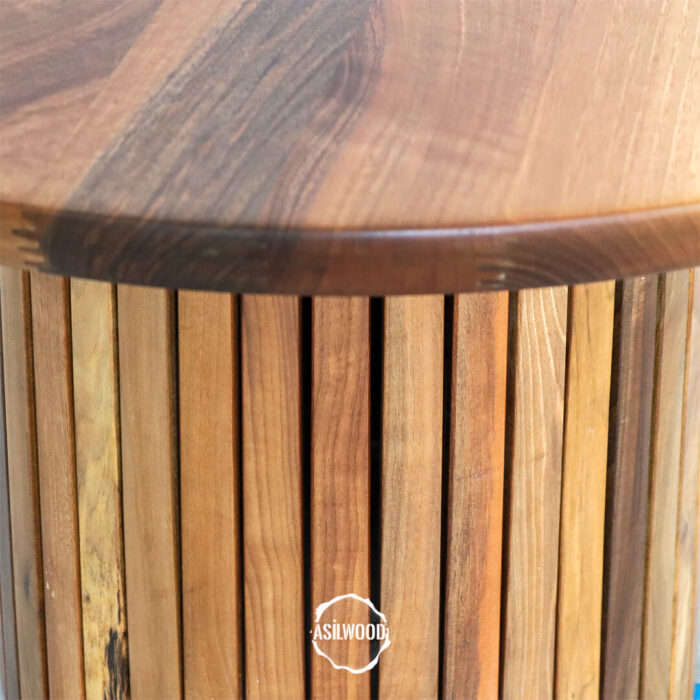 Dört Tabureli Ceviz Doğal Ahşap Mantar Masa Takımı - Görsel 6