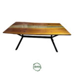 Epoksi Ceviz Yemek Masası - Banyan Ayak, Doğal Kenar