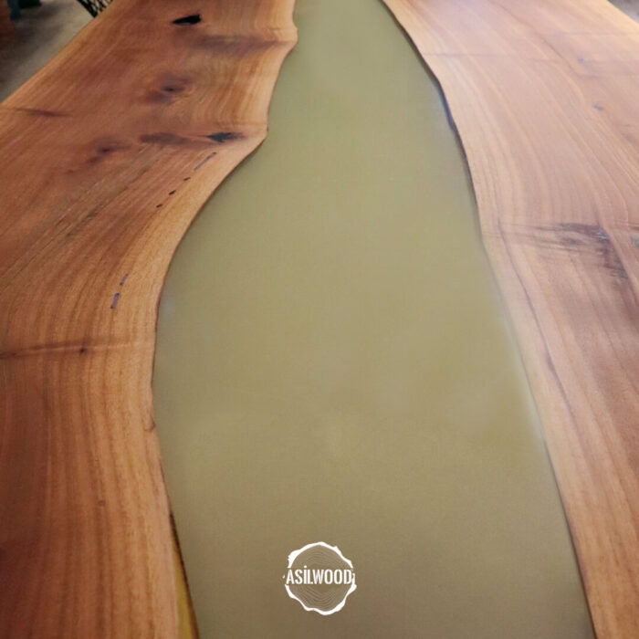 Epoksi Ceviz Yemek Masası - Banyan Ayak, Doğal Kenar