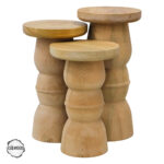 Gordion 3000 Doğal Ahşap Mantar Sehpa Takımı