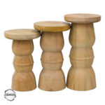 Gordion 3000 Doğal Ahşap Mantar Sehpa Takımı - Görsel 2