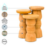 Gordion 3000 Doğal Ahşap Mantar Sehpa Takımı - Görsel 5