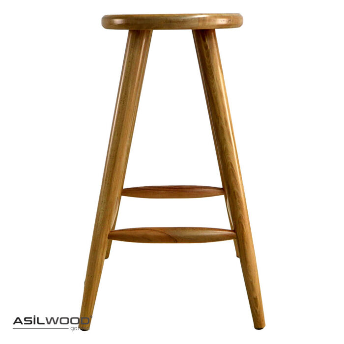 Kayın Doğal Ahşap Yuvarlak Tablalı Kafe Bistro Bar Taburesi Thonet Sandalye - Görsel 2