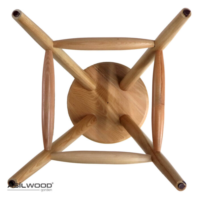 Kayın Doğal Ahşap Yuvarlak Tablalı Kafe Bistro Bar Taburesi Thonet Sandalye - Görsel 5