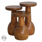 Lidya 1008 Doğal Ahşap Mantar Sehpa Takımı