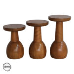 Lidya 1008 Doğal Ahşap Mantar Sehpa Takımı - Görsel 3