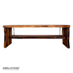 Rustik Stil Doğal Ceviz Ahşap TV Ünitesi