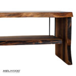 Rustik Stil Doğal Ceviz Ahşap TV Ünitesi - Görsel 3