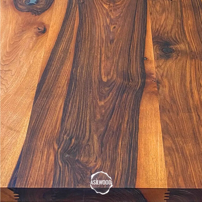 Ceviz Doğal Ahşap Masa Siyah Metal Elegans Ayak