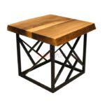 Ceviz Doğal Ahşap Kare Orta Sehpa