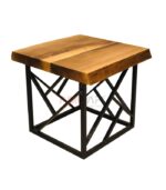 Ceviz Doğal Ahşap Kare Orta Sehpa