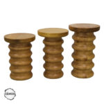 Zeugma 1009 Doğal Ahşap Mantar Sehpa Takımı - Görsel 3