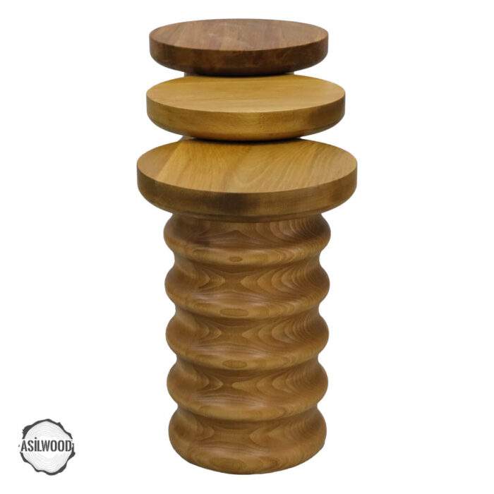 Zeugma 1009 Doğal Ahşap Mantar Sehpa Takımı - Görsel 4