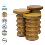 Zeugma 1009 Doğal Ahşap Mantar Sehpa Takımı - Görsel 6