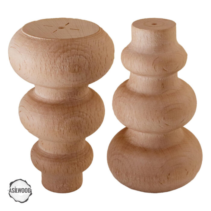 Ham Ahşap Mobilya Ayağı CNC Ayak 8x8x12 cm (Boyasız Doğal) - Görsel 1