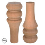 Ham Ahşap Mobilya Ayağı CNC Ayak Lamba Biçimli 7x7x15 cm (Boyasız Doğal)