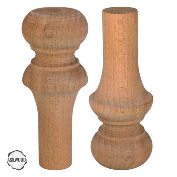 Ham Ahşap Mobilya Ayağı CNC Ayak Lamba Biçimli 7x7x15 cm (Boyasız Doğal) - Görsel 1