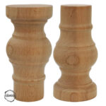 Ham Ahşap Mobilya Ayağı CNC Ayak Lamba Biçimli 8x8x15 cm (Boyasız Doğal)
