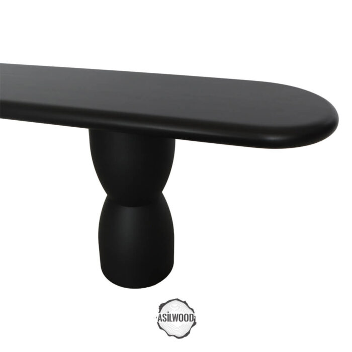 Sakız Ağacından Siyah Doğal Ahşap Bench