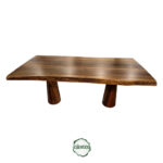 Ceviz Masa - Doğal Ahşap & Kenar, Özel Ayak