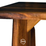 Pure Ceviz Masa - Doğal Ahşap & Kenar, Konik Ayak