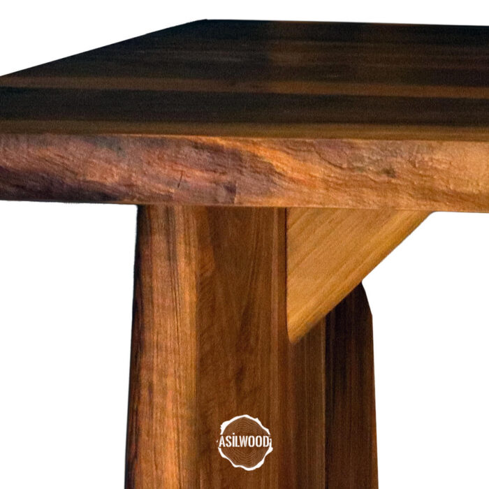 Pure Ceviz Masa - Doğal Ahşap & Kenar, Konik Ayak