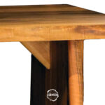 Pure Ceviz Masa - Doğal Ahşap & Kenar, Konik Ayak